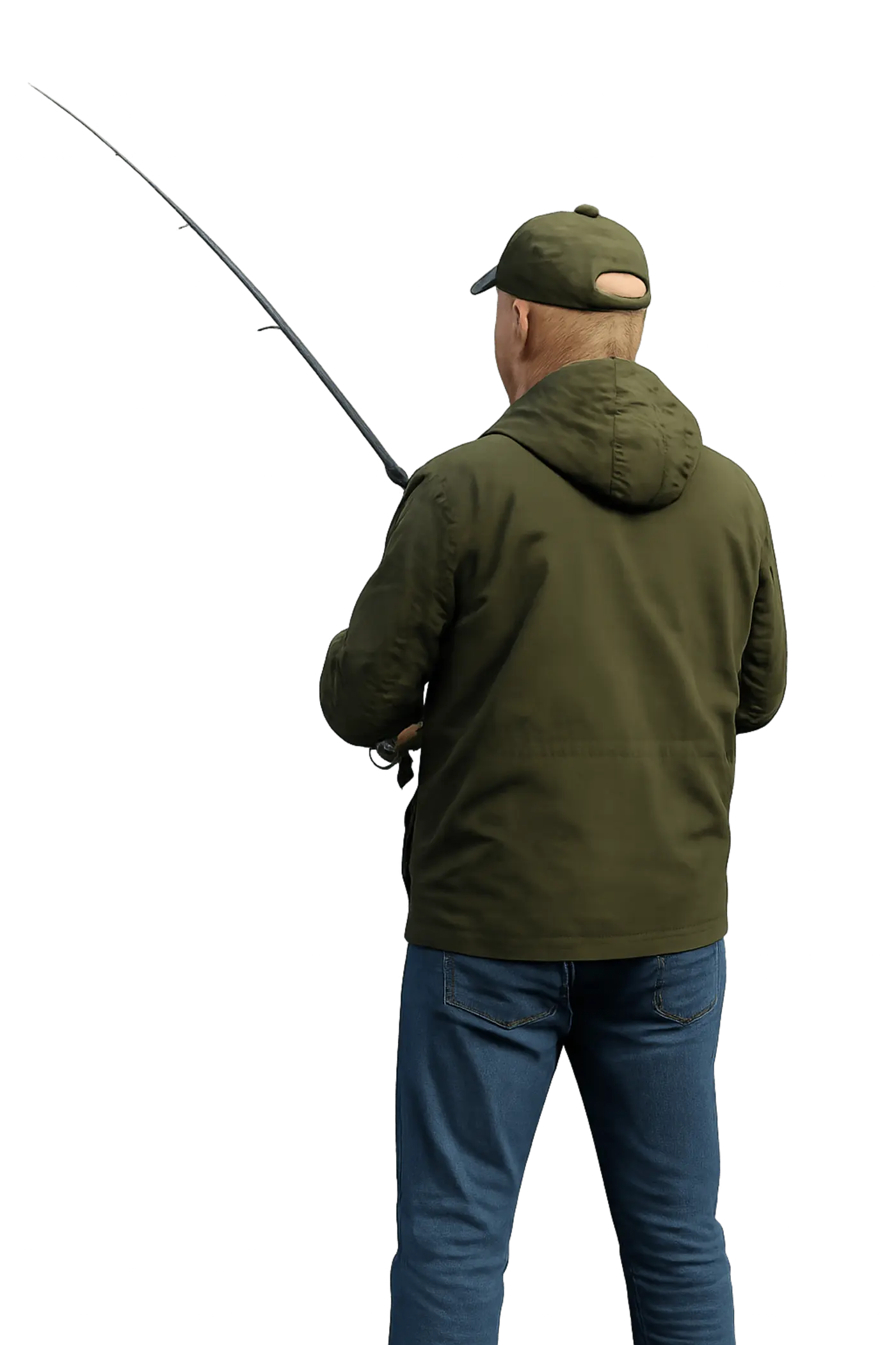 Angler standing with a fishing rod